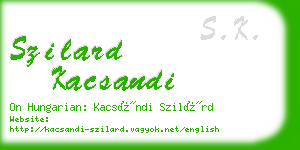 szilard kacsandi business card